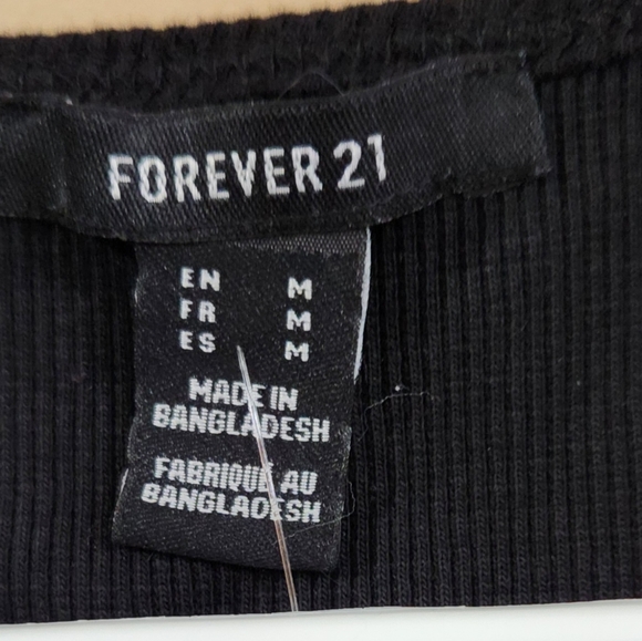 Y2K Forever 21 "Stay Wild" Cropped Workout Yoga Sport Bra Tank Top Sz M - Picture 5 of 6